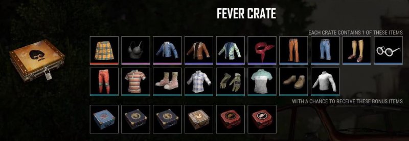 Fever Crate в PUBG список предметов