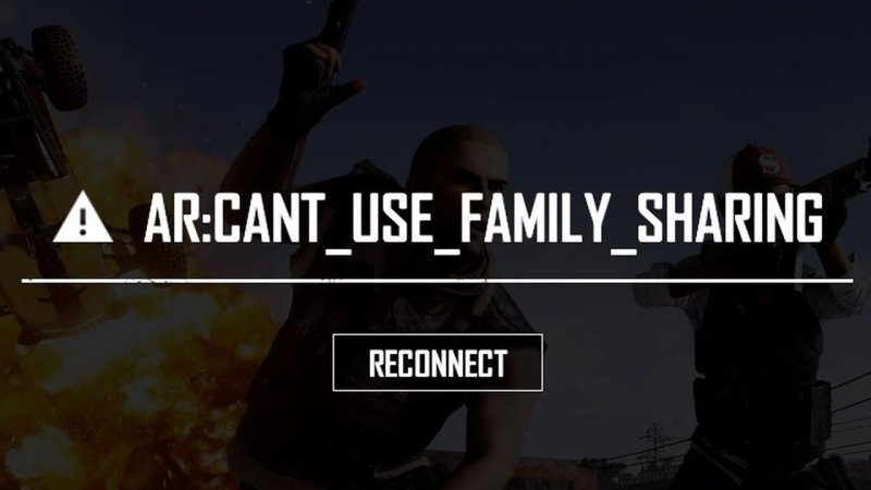 Ошибка Ar: cant use family sharing. В PUBG запретили семейный доступ.